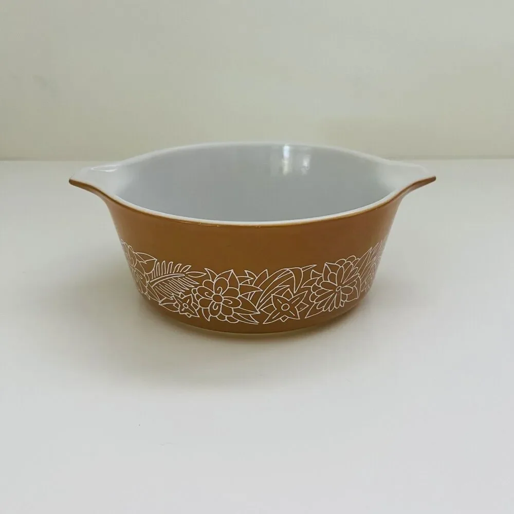 PYREX Brown White Woodland 472-B Casserole Dish 750 ml